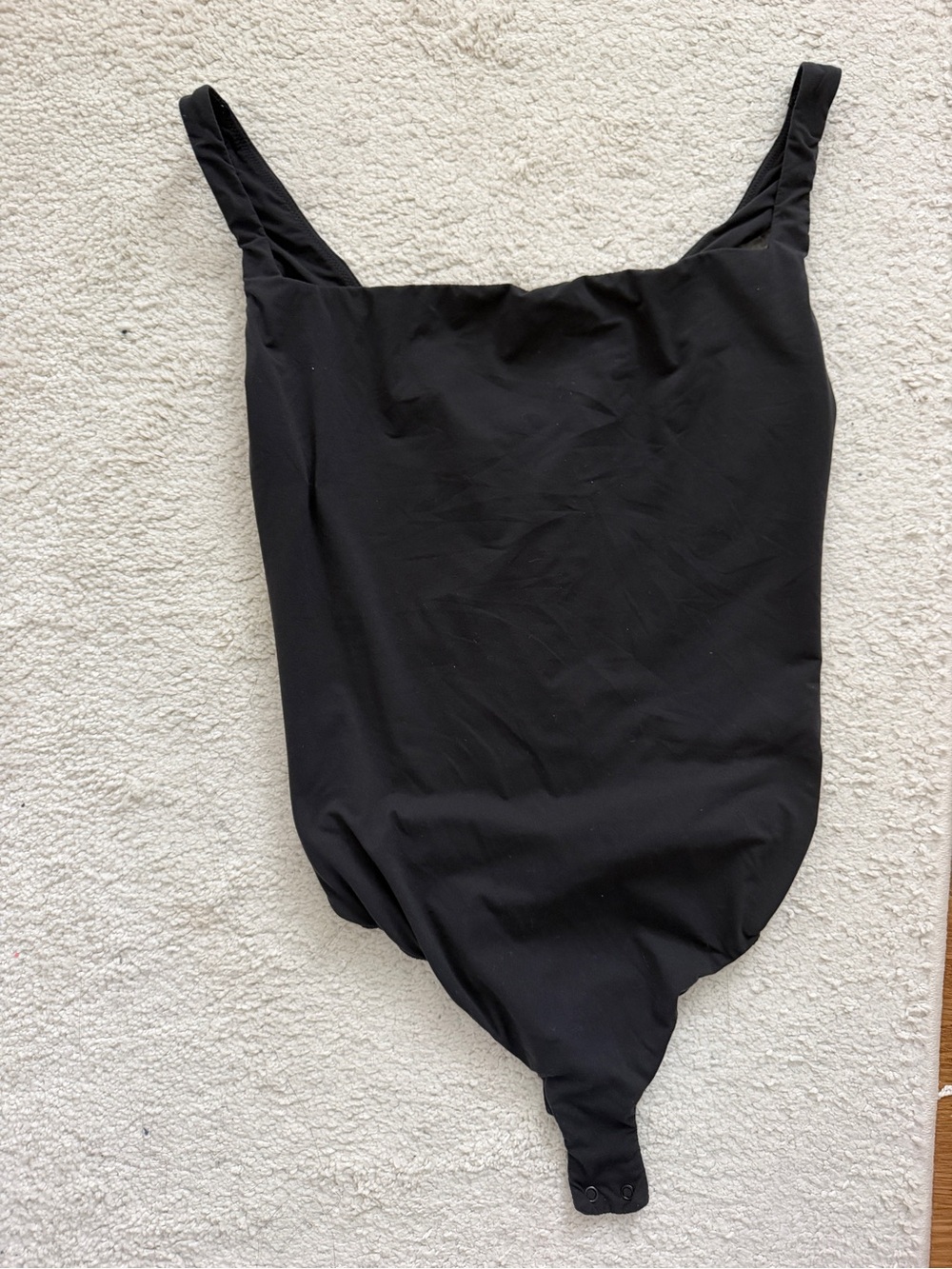 SKIMS Black Square-Neck Bodysuit